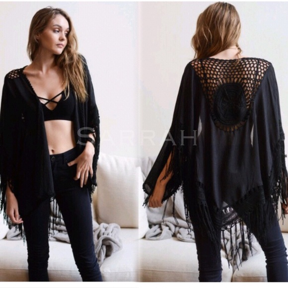 Last 1 ! New Tangier Boho macramé kimono Cardi - Picture 3 of 7